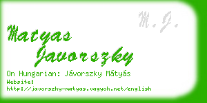 matyas javorszky business card
