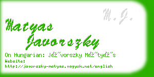 matyas javorszky business card